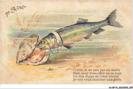 AS#BFP1-0078 - Animaux - Poisson - 1er Avril - Certes Je Ne Suis Pas Un Merle - Pescados Y Crustáceos