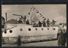 Foto-AK Bräunlingen, Fasnet 1927, Festwagen  - Carnival