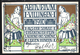 Künstler-AK Villingen / Baden, Abiturium 1910, Frauen Mit Girlande, Absolvia  - Other & Unclassified