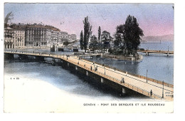 GENÈVE, Pont Des BERGUES Et Ile Rousseau. 2 SCAN. - Andere & Zonder Classificatie