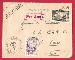 !!! AOF, LETTRE FM PAR AVION DE LA BASE AÉRONAVALE DE DAKAR, SÉNÉGAL POUR LA FRANCE DE 1941, CACHET SERVICE À LA MER - Covers & Documents