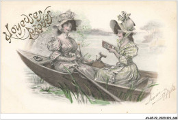 AV-BFP2-0532 - ILLUSTRATEUR - Vienne - Joyeuses Pâques - Deux Femmes Dans Une Barque - Vienne