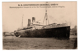 S.S. GOUVERNEUR GENERAL GRÉVY, Nouveau Paquebot Français De La Cie Transatlantique, Courrier D'Algérie. - Paquebote