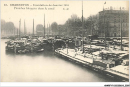 AR#BFP1-94-1049 - CHARENTON - Inondation De Janvier - Péniches Bloqués Dans Le Canal - NÂ°2 - Charenton Le Pont