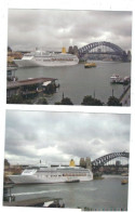 2   POSTCARDS PUBL IN  AUSTRALIA P&O CRUISES  THE AURORA - Steamers