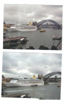 2   POSTCARDS PUBL IN  AUSTRALIA P&O CRUISES  THE AURORA - Paquebote