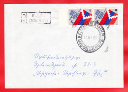 Artsakh/Karabakh/Armenien/Armenie/Armenia 1995, Overprints "A", Registered Letter, RMK - Cover Circulated  - Armenia