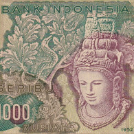 Indonesia 1000 Rupiah 1952 P 48 WW Prefix VERY RARE Crisp UNC - Indonesië