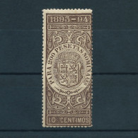 ESPAÑA 1893/94 — SELLO FISCAL 10 Cts. TIMBRE NUEVO ** MNH - Fiscales