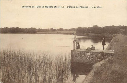 - Maine Et Loire -ref-B46- Tout Le Monde - Environs - Etang De Péronne - Pêcheurs à La Ligne - Pêche - Etangs - - Autres & Non Classés