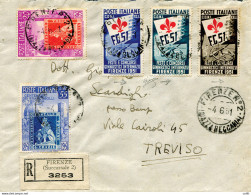 Ginnici + Complementari Su Busta Racc. Da Firenze - 1946-60: Poststempel