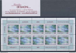 2001 EUROPA CEPT Lettonia/Latvija  Minifoglio  "Acqua"  MNH** - Otros & Sin Clasificación