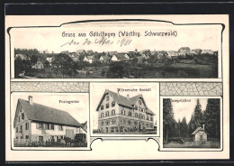 AK Göttelfingen / Altensteig, Wörnersche Anstalt, Pumpstation, Postagentur  - Altensteig