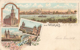 ALLEMAGNE  - Dom Aus Worms - Gruss - Multi-vues Sur Différents Endroits - Colorisé - Carte Postale Ancienne - Worms