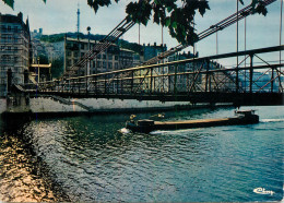 Navigation Sailing Vessels & Boats Themed Postcard Lyon Rhone Foot Bridge Of St. Vincent - Zeilboten