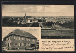 AK Ringsheim I. Baden, Gasthaus Zum Kreuz, Ortsansicht  - Baden-Baden