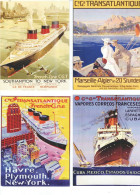 4 POSTCARDS  MARTIME ADVERTISING  CLE TRANSATLANTIQUE - Advertising