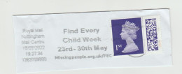 United Kingdom 2022 1st Class With Barcode With "Find Every Child Week" Slogan ° Used - Oblitérés