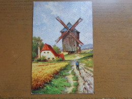 Molen, Moulin, Mill / Fantasie Kaartje Met Relief --> Onbeschreven - Windmolens