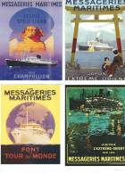 4 POSTCARDS  MARTIME ADVERTISING  MESSAGERIES MARTIMES - Advertising