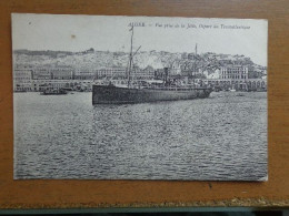 Boot, Bateau, Boat / Alger, Vue Prise De La Jetée, Départ Du Transatlantique --> Onbeschreven - Paquebote