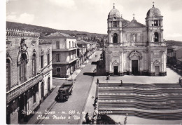 Cartolina Zafferana Etnea ( Catania ) Municipio - Chiesa Madre E Via Garibaldi - Catania