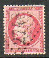 France N° 24 Napoléon III 80 C Rose - 1862 Napoleone III