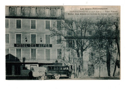 04 BARCELONNETTE, Place Manuel, Hôtel Des ALPES, Arrivée Du Service AUTOMOBILE.  - Barcelonnette