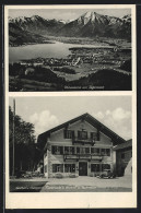 AK Gmund, Panorama Mit Tegernsee, Gasthaus & Metzgerei Finsterwald  - Tegernsee