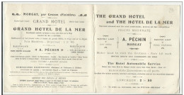 29 .MORGAT PANORAMA DE LA PLAGE . HOTEL DE LA MER ET LE GRAND HOTEL .  DOS PUBLICITE DU GRAND HOTEL " DIM . 28 X 14 CM " - Morgat