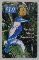 NORFOLK ISLAND - Chip - Sacred Kingfisher - $10 - 2000ex - Used - Norfolk Eiland