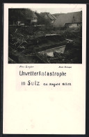 AK Sulz / Nagold, Unwetter Katastrophe 1932  - Inondazioni