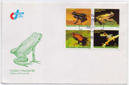 Phyllobates Lugubris Lovely Poison Frog, Hourglass Tree Frog, Blue Jeans Strawberry Poison Frog, Harmful Animal FDC - Rane