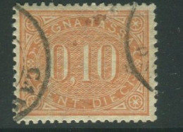 REGNO 1869 SEGNATASSE 10 CENTESIMI ANNULLATO CENTRATISSIMO - Postage Due