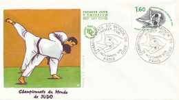 FRANCE - ENVELOPPE PREMIER JOUR CHAMPIONNATS DU MONDE DE JUDO OBLITEREE PARIS DU 24 NOVEMBRE 1979 - Judo