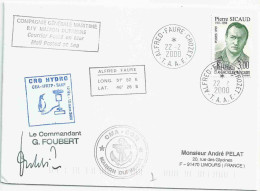 YT 238 Pierre Sicaud Gouverneur De La France D'Outre-mer - Posté à Bord Du MD - Alfred Faure - Crozet - 22/02/2000 - Storia Postale