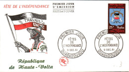 HAUTE VOLTA FDC 1961 FETES DE L'INDEPENDANCE - Alto Volta (1958-1984)