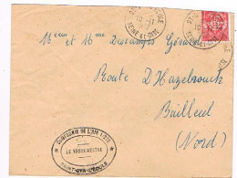 S/ YT FM12 (timbre Coupé) Cachet Du Vaguemestre De La Cie De L'air 1/272 - Saint Cyr L'école - Armée  (87) - Militaire Stempels Vanaf 1900 (buiten De Oorlog)