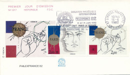 FRANCE - ENVELOPPE PREMIER JOUR EXPOSITION PHILATELIQUE INTERNATIONALE PHILEXFRANCE 82 LIMOGES CNIT LA DEFENSE - 1980-1989