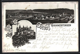 Lithographie Gammertingen, Schloss Hohenzollern, Ortsansicht  - Autres & Non Classés