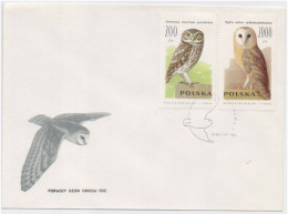 Barn OWL, Little OWL, OWLS, Hibou, Eule, Uil, Birds, Bird, Animal, Pictorial Cancellation FDC - Hiboux & Chouettes