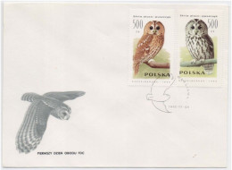 Tawny Brown & Black OWL, OWLS, Hibou, Eule, Uil, Birds, Bird, Animal, Pictorial Cancellation FDC - Owls