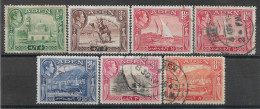 1939 ADEN Set Of 7 USED STAMPS (Michel # 16a,17,19,21-23) CV €6.10 - Aden (1854-1963)