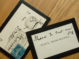 Paul DESCHANEL (1855-1922) PRESIDENT République. AUTOGRAPHE Carte De Visite CDV Visiting Card - Personnages Historiques