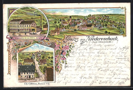 Lithographie Niedereschach /bad. Schwarzwald, Uhrenfabrik Von Wilh. Jerger, Ortsansicht, Strassenpartie In Staig  - Other & Unclassified