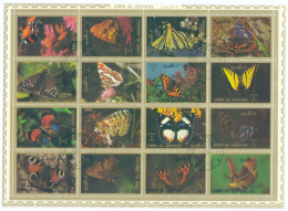 Umm Al-Kaiwain 1972, ZD Bow "Butterflies", Gest./CTO, Mi.Nr.1498/1513 - VAEmir. - Papillons