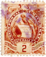 GUATEMALA, STEMMI, COAT OF ARMS, 1887, FRANCOBOLLI USATI Scott:GT 44, Yt:GT 45 - Guatemala