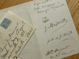 Jules MASSENET (1842-1912) Compositeur MANON, THAIS, WERTHER ... Opera Lyrique - AUTOGRAPHE - Personajes Historicos