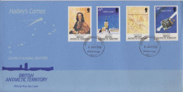 British Antarctic Territory (BAT) 1986 Halley's Comet 4v FDC (GS184) - FDC