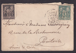 Perfin Privatlochung Frankreich Brief MIF 10 + 5c K2 Paris Mit Lochung C.S. - Covers & Documents